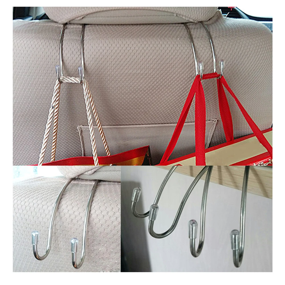 

Multi-functional Metal Auto Car Seat Headrest Hanger Bag Hook Holder for Bag Purse Cloth Grocery Storage Auto Fastener Clip