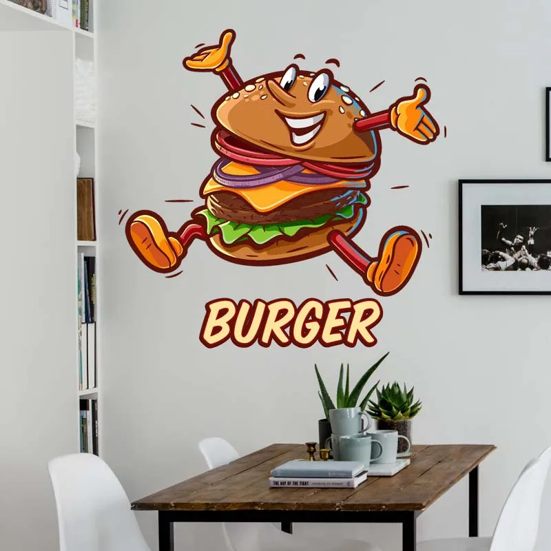 

Fast Food Sticker Double-sided Restaurant Decal Poster Vinyl Art Wall Decals Decor Mural Pizza Sticker Wall Decal Glass Decal