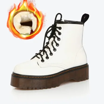 

Botas Women Motorcycle Ankle Boots Wedges Female Lace Up Platforms Autumn Winter Soft Leather Oxford Shoes Woman Botas Mujer