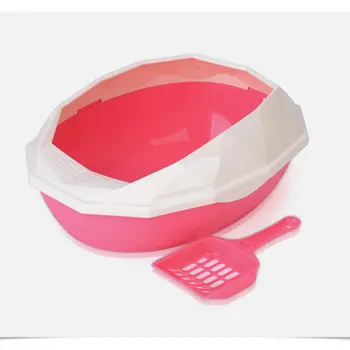 

Cat Litter Bowl Cat Litter Tray Pet Cat Toilet Cat Squat Pot Semi-closed Cat Sand Pot Cat Toilet Pet Basin Send Sand Shovel