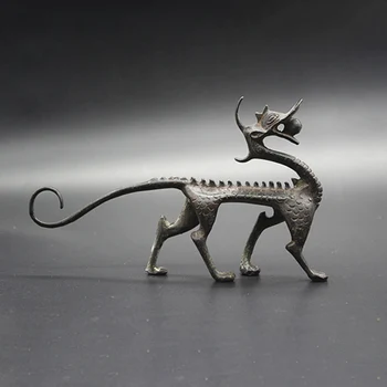 

Chinese The Four Treasures of the Study Calligraphy Copper Dragon Penholder, Retro Home Accoration Accessories Desktop Ornaments