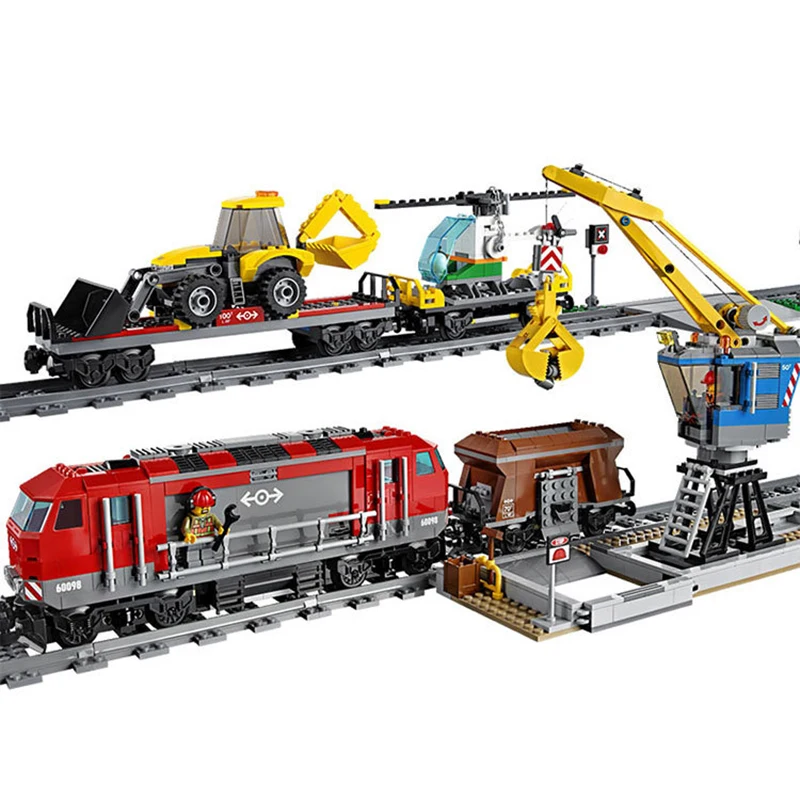 

02009 City Engineering Remote Control RC Train self-locking bricks Building Blocks legoness 60052 Educational toys For Children
