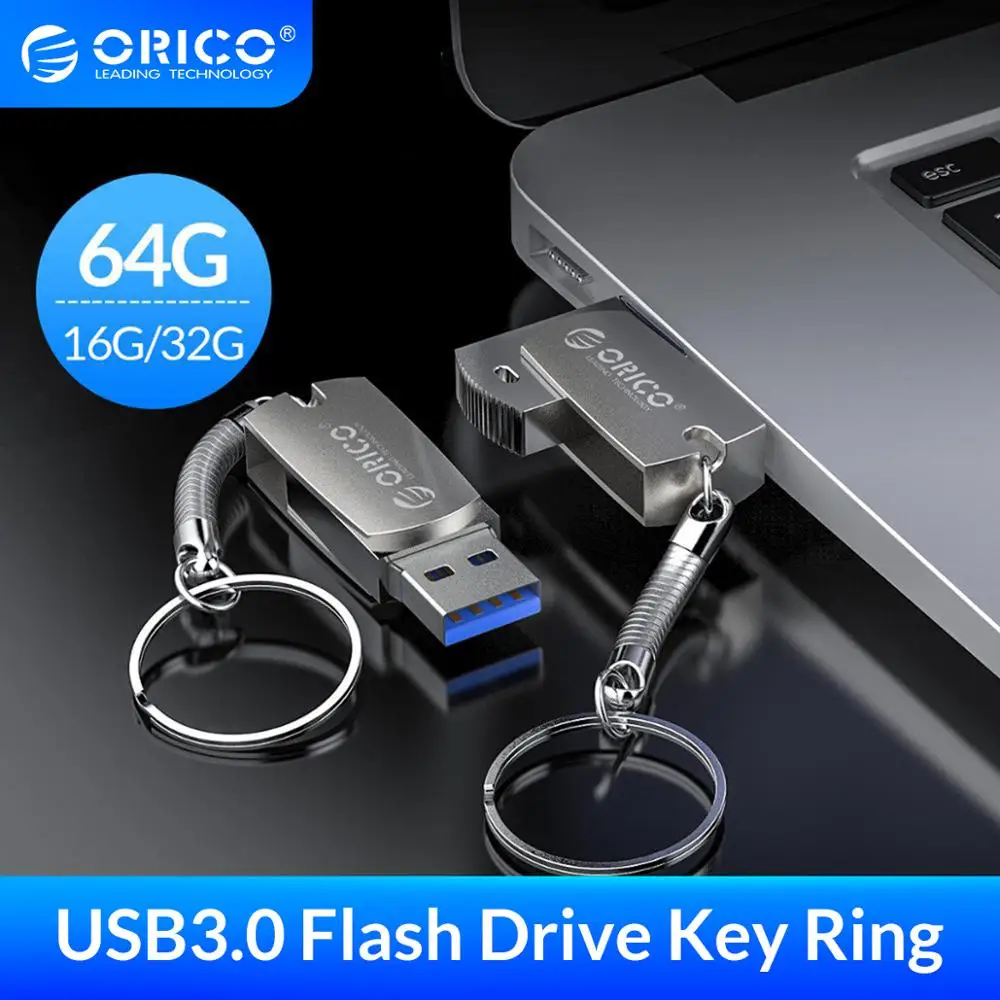 USB флеш накопитель ORICO 3 0 металлический с кольцом для ключей 64 ГБ 32 16 0|USB