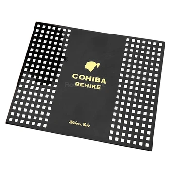 

COHIBA Elegant BEHIKE 56 54 Black Finish Cedar Wood Cigar Humidor Mini Storage Boxes With Velvet Bag Gift Box Portable