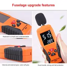 Цифровой уровень звука дБ метров децибе шум регистратор детектор диагностический инструмент температура тестер