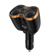 USB Car Charger Cigarette Lighter Splitter Adapter 2 Socket Type C 4.8A Multi Power Outlet 1 to 2 cigarette power socket spliter individually relocatable