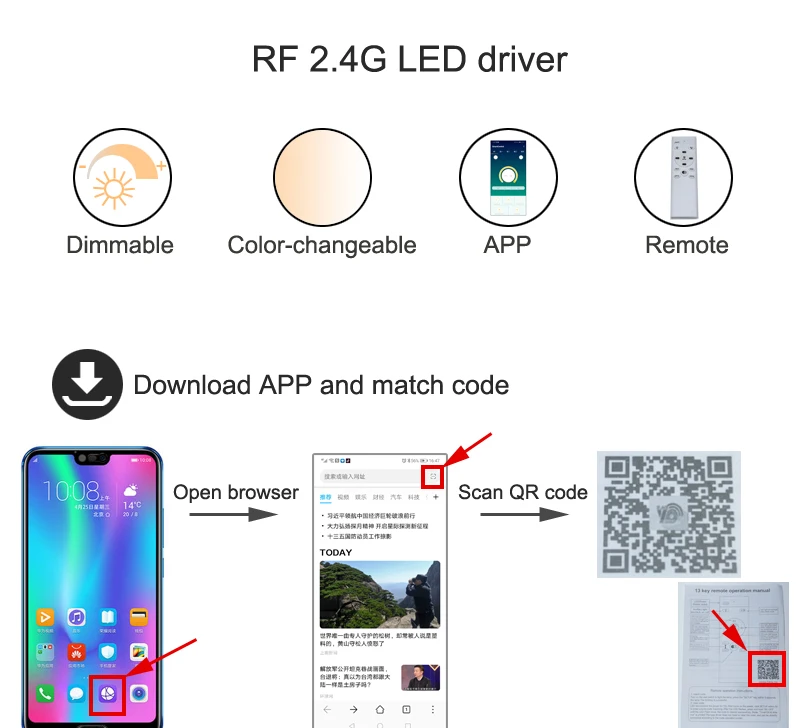 regulável e cor mutável lustre driver