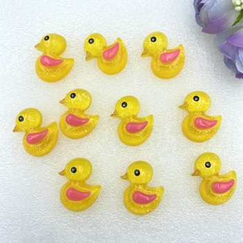 

18pcs/lot Lovely resin Yellow duck Flat back For Scrapbooking Cabochons Embellishments Accessories DIY Hair Bows Center