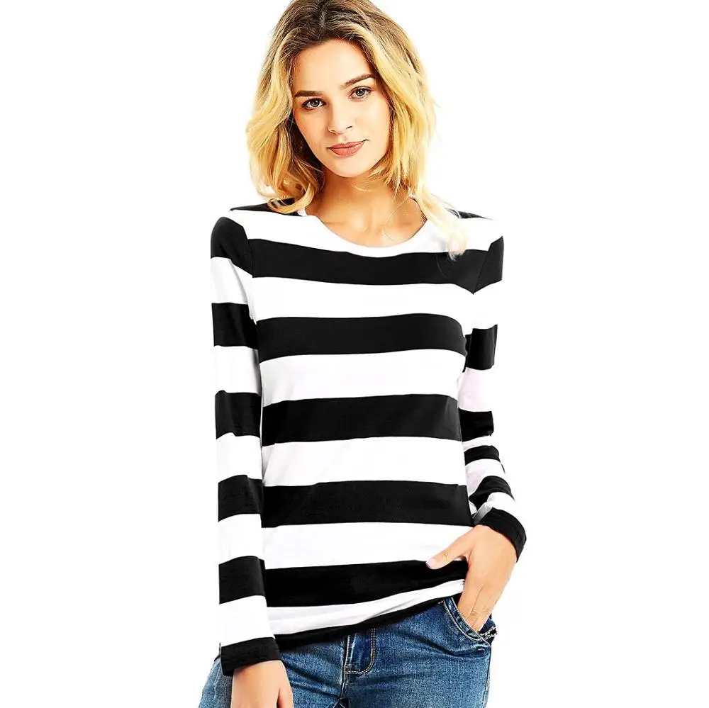 Women Round Neck Long Sleeve Tees 