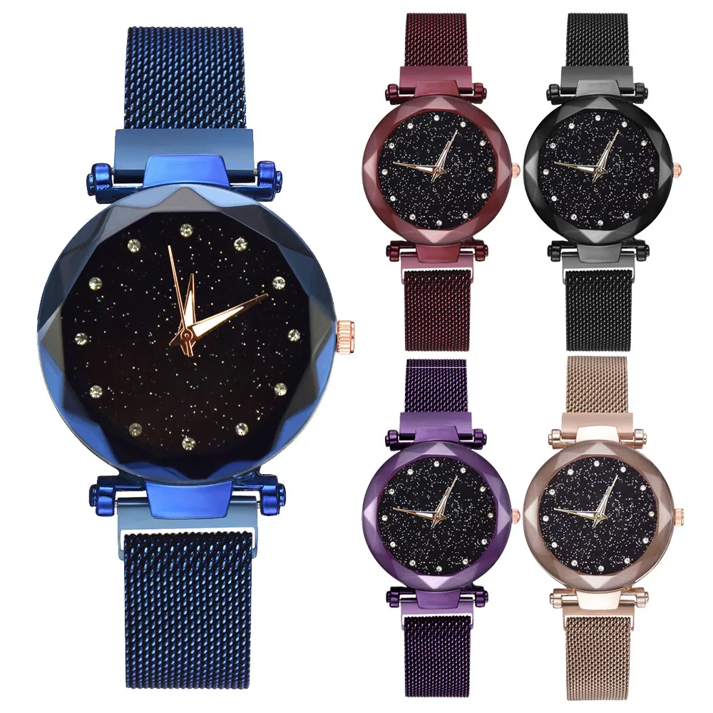 Luxury Starry Sky Watch Fashion Ladies Watches Steel Magnetic Women Quartz Wrist Diamond Hours Montre Femme 2020 | Наручные часы