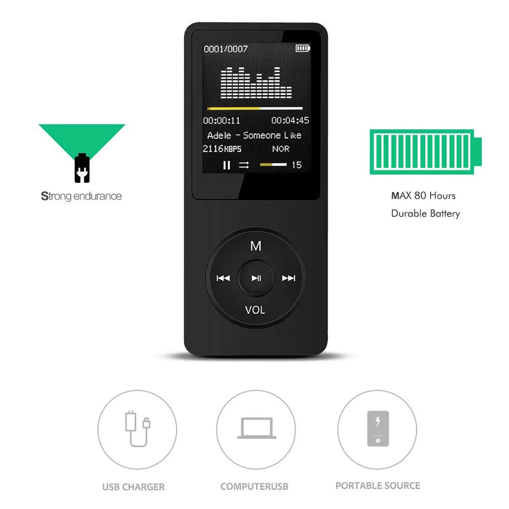 USB мини MP3 музыкальный плеер ЖК-экран поддержка ЖК-экран FM Радио Видео игры кино Спорт модный бренд стиль