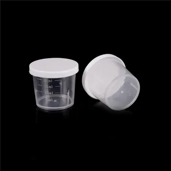 

10Pcs/set 20ml Plastic Graduated Laboratory Bottle Plastic Liquid Measuring Cups Lab Test Measuring Container Cups with Cap