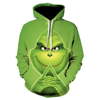 

2019 new Movie The Grinch 3d Printing Sweatshirt Hip Hop Streetwear Coat hoodie men Fashion Casual Harajuku funny mens Hoodies
