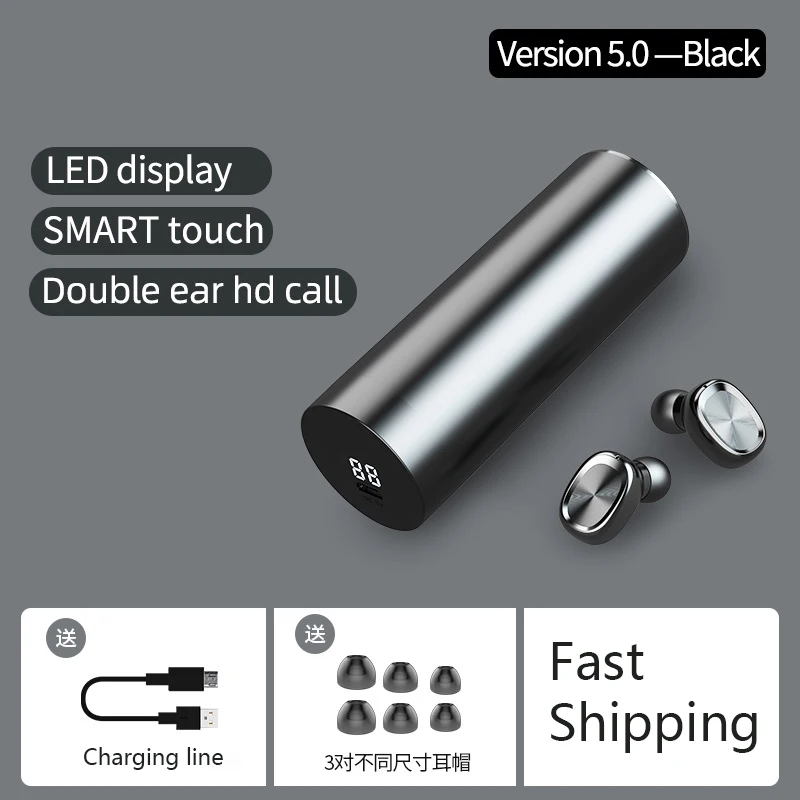 CABLETIME HiFi Wireless Earphone LED Display BluetoothV5 0 Smart Touch High Quality Earbuds for Laptop iphone X Xiaomi 10 C338