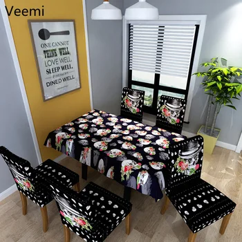 

Skull Printed Chair Cover Elastic Seat Chair Covers Halloween Decoration for Home Restaurant Banquet Hotel High Quality Covers