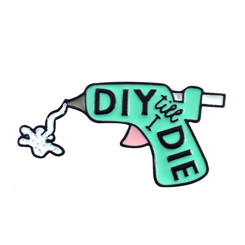 Красочный мультфильм спрей DIY клеевой пистолет брошь декоративный Металл Воротник эмалированные булавки детская школьная сумка джинсовые рубашки значок модные ювелирные изделия