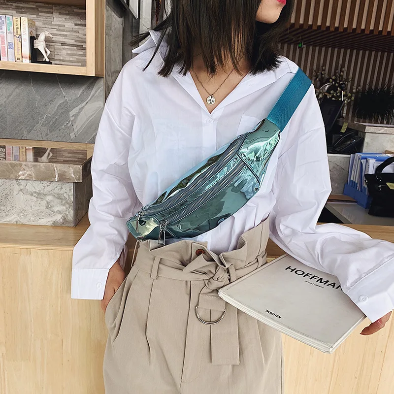 

Luxury Laser PU Leather Waist Packs for Women New Small Waterproof Phone Purses Female Fanny Pack Lady Chest Bags Lady Belt Bag