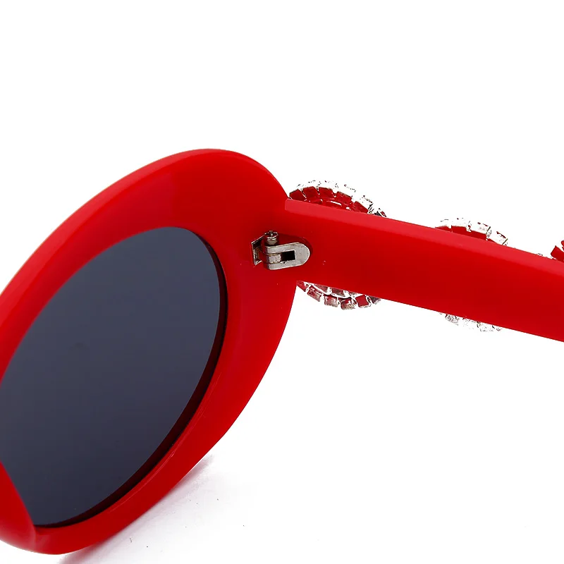Модные сексуальные женские Алмазные Овальные Солнцезащитные очки бренда класса «Люкс» винтажные Овальные Солнцезащитные очки с круглые стразы женские очки UV400