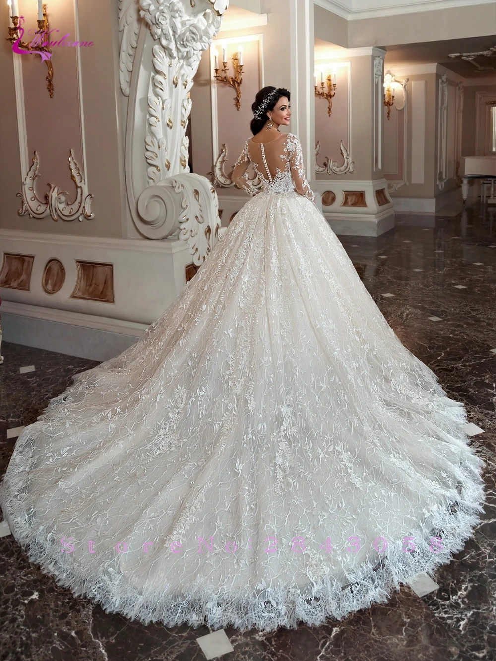 Waulizane элегантное кружевное бальное платье свадебное платье с открытой спиной платье принцессы, невесты