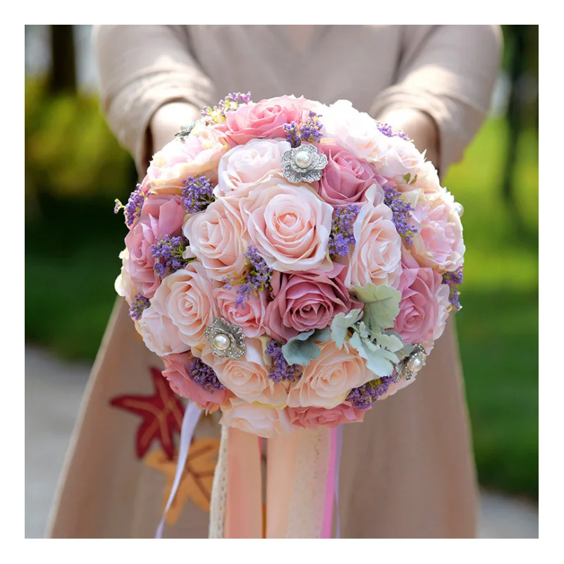 Свадебный Цветочный букет невесты с кристаллами casamento matrimonio Свадебный букет подружек невесты Вечерние искусственные цветочные Bolossom