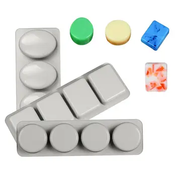 

DIY Silicone Soap Mold for Handmade Soap Making Forms 3D Mould Oval Round Square Soaps Molds Fun Gifts