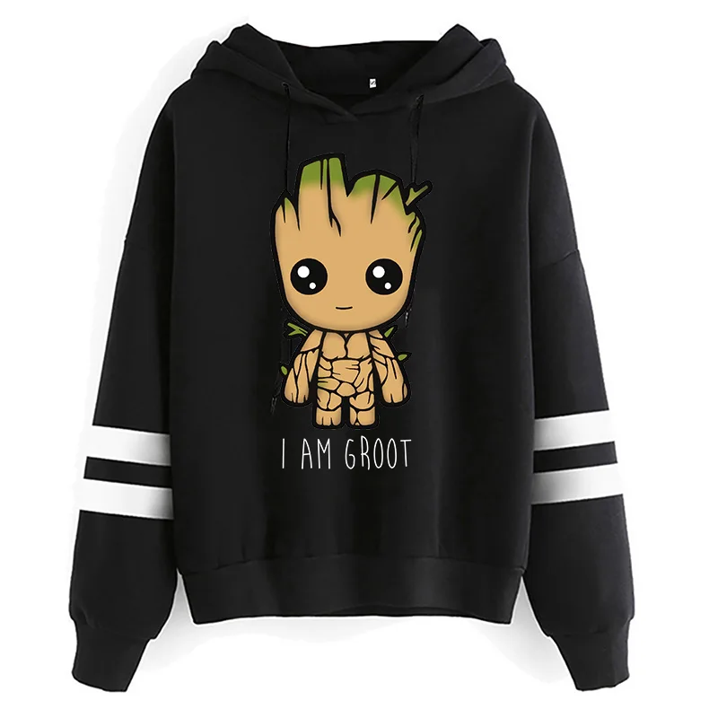 Sudaderas con capucha Harajuku Y2k para mujer, suéter con estampado divertido De Groot de dibujos animados, ropa de calle de gran tamaño, sudadera informal de moda
