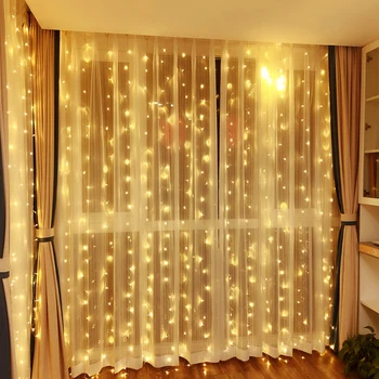 

Led Curtain Light Fairy lights on the Window Door Garland Garden Outdoor New Year Wedding Decoration 8 Modes Led String Lamps