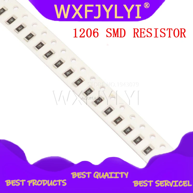 100 шт. SMD резистор 0R 10M 1/2W 0 1 10 1206 150 220 Ом 1K 330 K 10K 470 2 1R 10R 100R 200R 220R 330R 470R|Резисторы| |