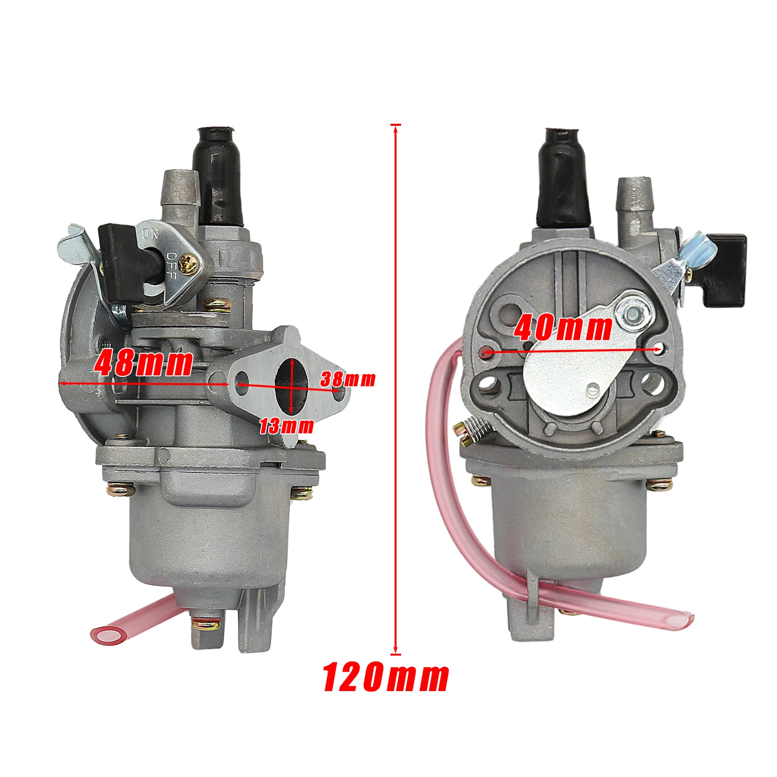  Carburador de carburador de motor de 2 tiempos Mini Quad para  ATV Dirt MiniMoto Go Kart Buggy Pocket 47cc 49cc : Automotriz