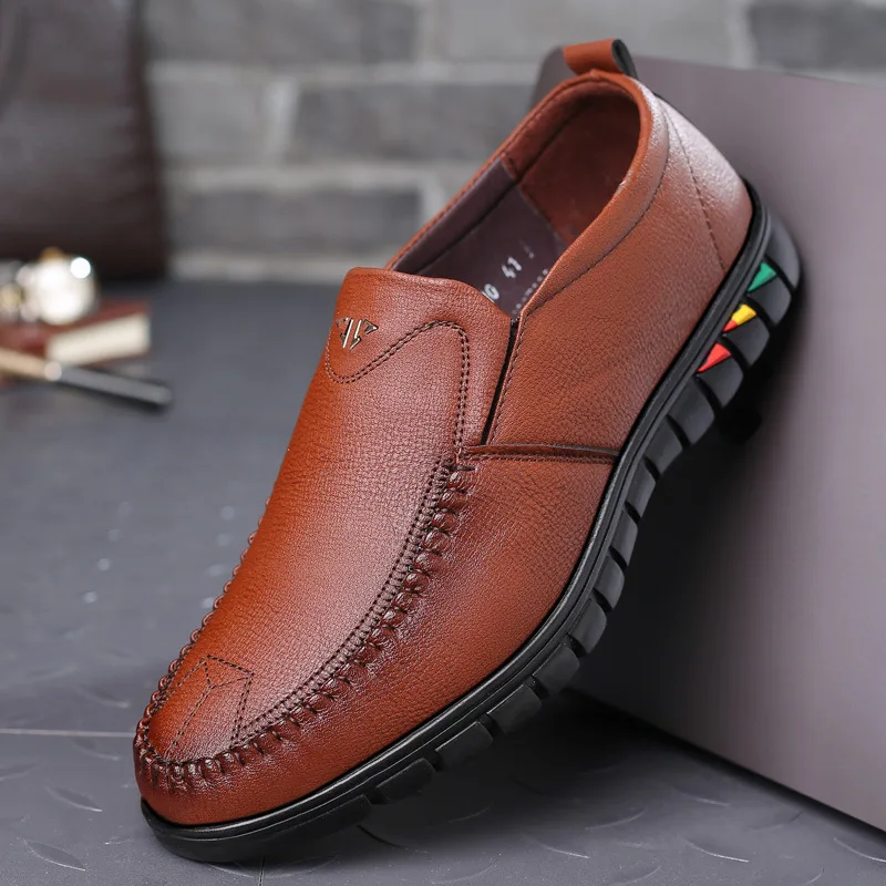 Italy European quality Men's fashion Flat shoes loafers leisure Genuine  leather Casual dress shoes Driving shoes - AliExpress