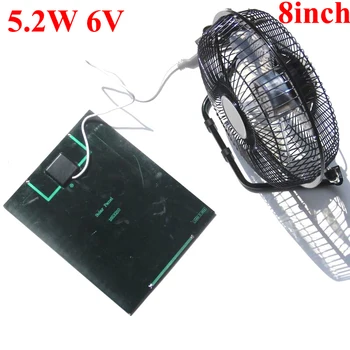 

5.2W Solar Panel Charger with 8inch Cooling Ventilation Fan USB Solar Panel For Home Office Outdoor Fishing Mobile Phone Charger