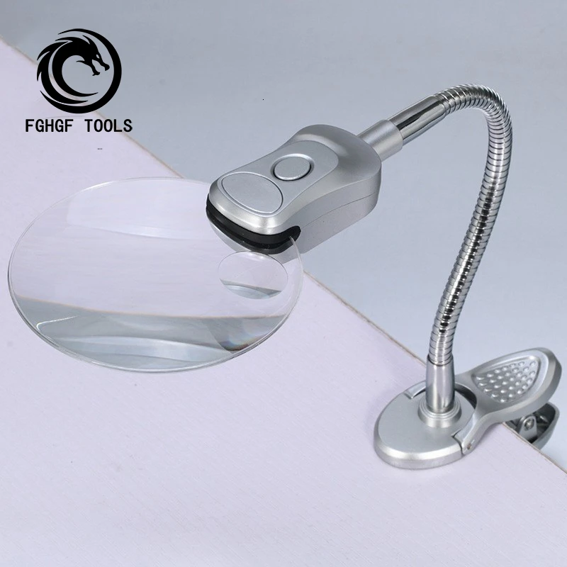 

FGHGF Hose Folding Standing Magnifying Glass Reading Maintenance Loupe
