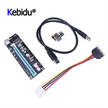 

Latest PCI Express PCIE Adapter 1X To 16X PCI-E Riser Card SATA 4Pin Molex Power USB 3.0 Cable For Miner Mining