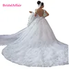 Vestido de noiva princesa luxo Backless Sweetheart Lace Wedding Dress See Through Royal Tail Luxury Bridal Dress Robe de mariee 2
