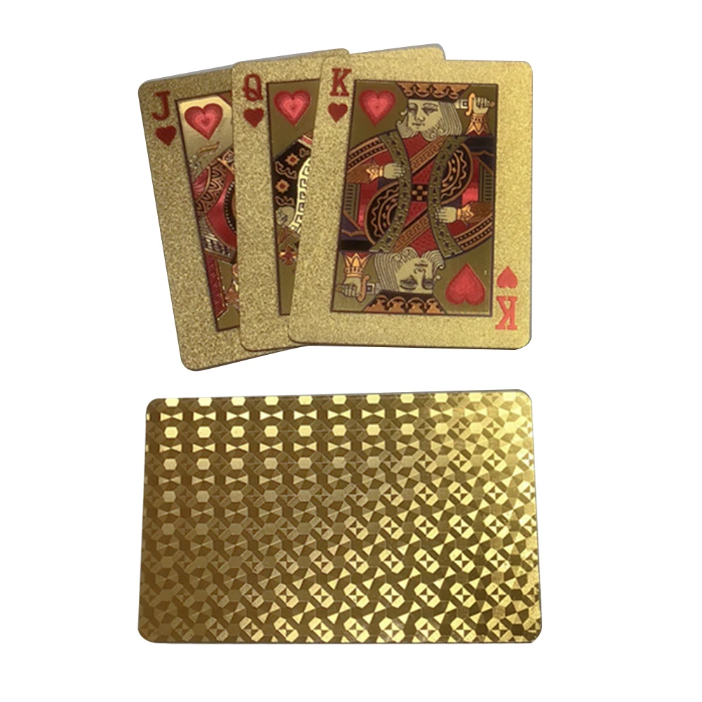 Creative Gold Foil Poker Plastic Waterproof Black Poker for Camping Beach Swimming Pool