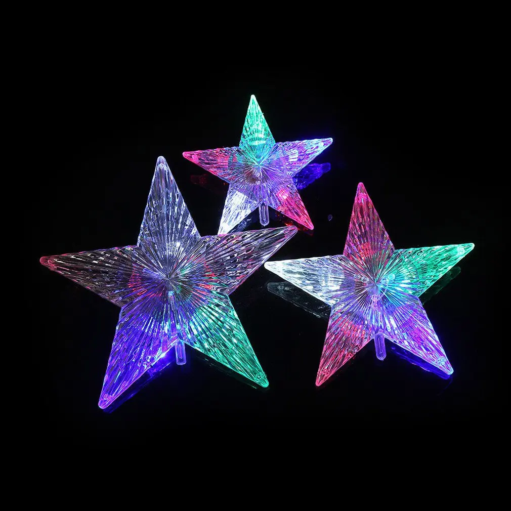 4 LED Flashing Mode Star Christmas Tree Topper Light Xmas Home Party Decor Lamp Three size for your choice