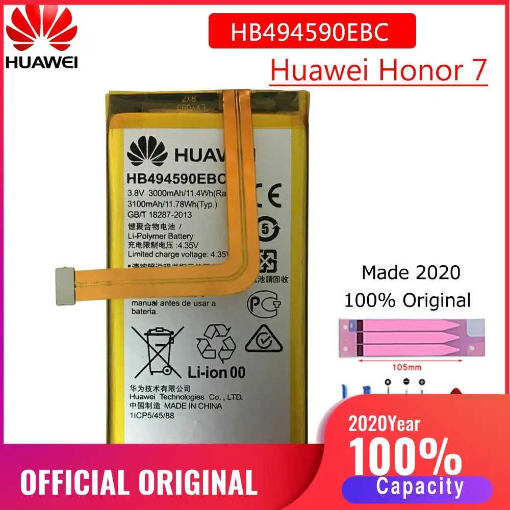 HB494590EBC Оригинальный аккумулятор для телефона Huawei Honor 7 Glory PLK-TL01H ATH-AL00 PLK-AL10 3000 мАч