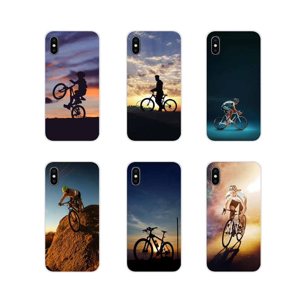 Чехол для телефона sony Xperia Z Z1 Z2 Z3 Z5 compact M2 M4 M5 E3 T3 XA huawei mate 7 8 Y3II Bike Cyclist черный на белом