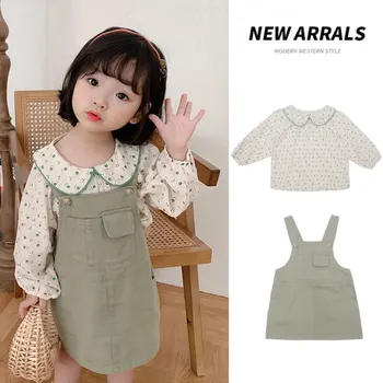 

Spring baby cloth for kids girls clothes outfit sets printed pullover blouse + dress suit toddler children birthday clothing set