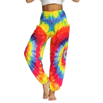 

Women Tie-dye Gradient Trousers Beach Holiday Pants Pocket Sunscreen Casual Loose Trousers Harem pants