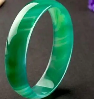 

Zheru Jewelry Natural Agate Chalcedony Green 54-62mm Bracelet Elegant Princess Jewelry Best Gift