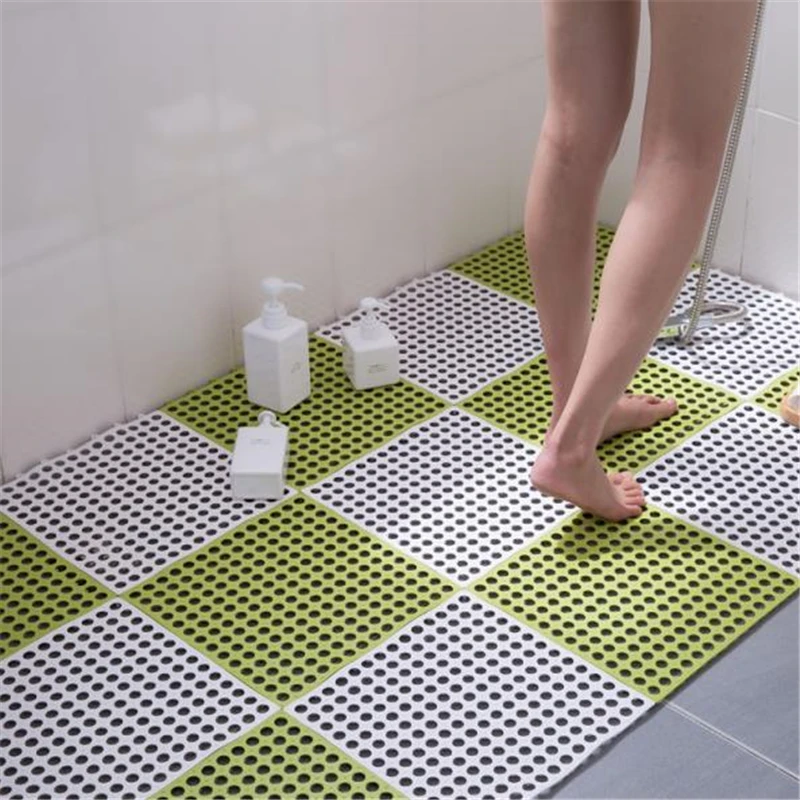 iTemer Splice Square Non-slip Mat PVC Bathroom Mat Shower Mat 30*30CM Yellow