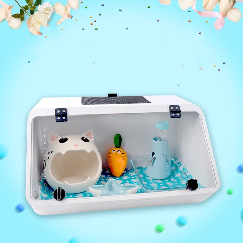 

Hedgehog Raising Box Honey Bag Snipe Cage Inclined Panoramic African Mini Hedgehog Thermal Insulation Cage Hamster Cage