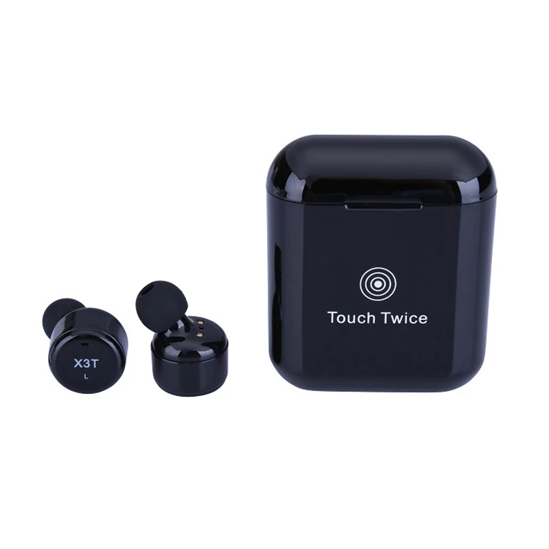 Black TWS X3T настоящая Беспроводная стереогарнитура Bluetooth гарнитура Портативные небольшие наушники с Bluetooth с микрофоном, применимым к Android/IOS - Цвет: Black