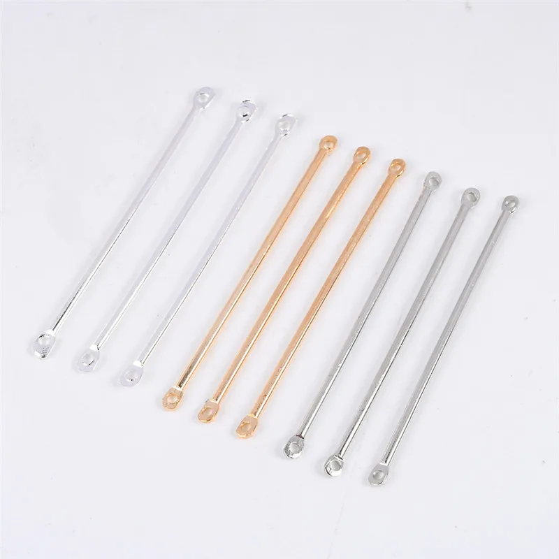 

50Pcs/Lot KC Gold Color Double Head Cylinder Pins Connectors for Earrings DIY Jewelry Making Findings 15/20/25/30/35/40 mm