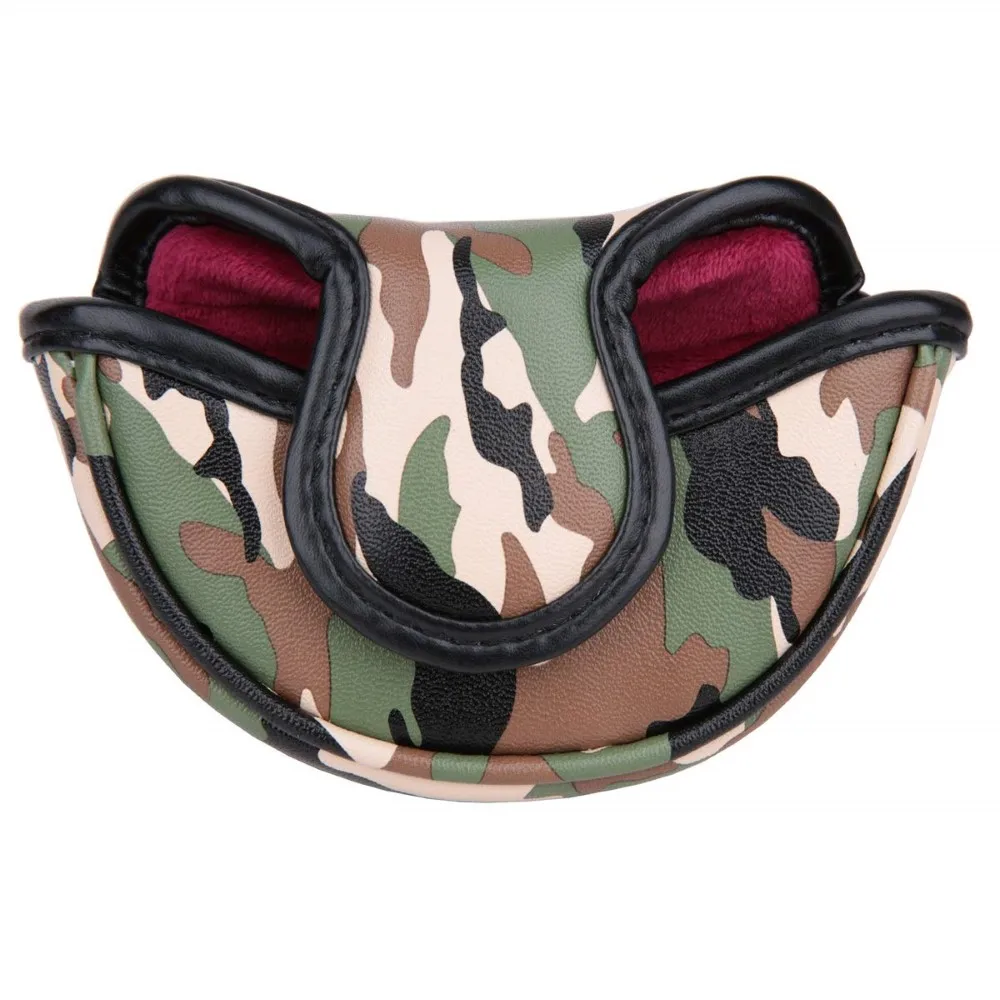 

Golf Camouflage Print Golf Small Mallet Putter Head Cover Golf Headcover Synthetic Leather with Magnetic Closure