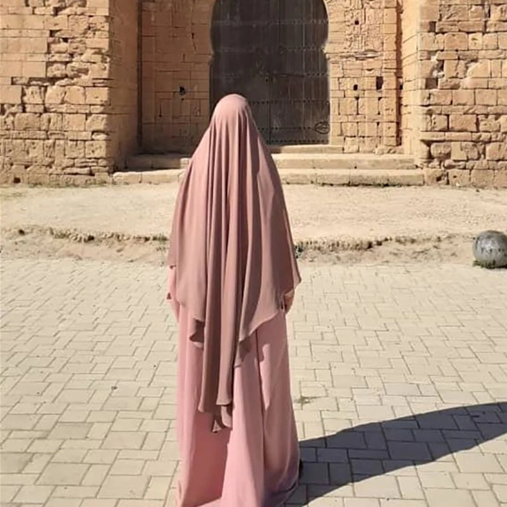Eid Prayer Garment Long Khimar Islamic Women Hijab Sleeveless Tops Abaya Jilbab Ramadan Abayas Muslim Arab Clothing Niqab Hijabs