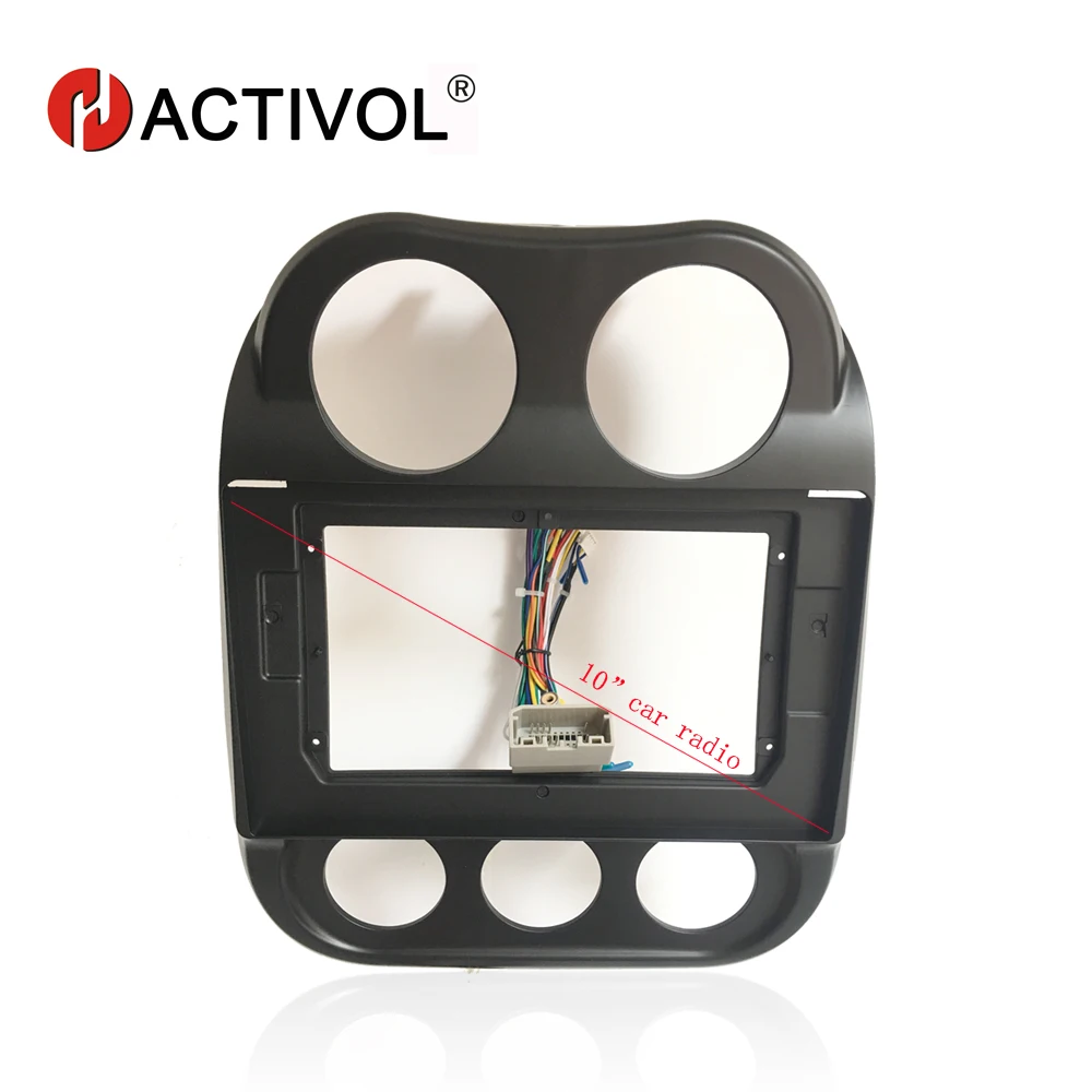 HACTIVOL 2 Din Car Radio face plate Frame for Jeep Compass 2011 DVD GPS Navi Player panel dash mount kit car products | Автомобили и