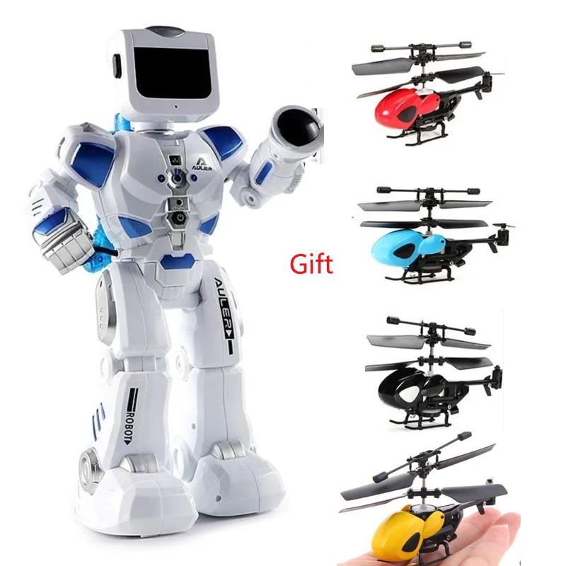 Battle Dancing RC Robot with English Music Intelligent Action Figures Sense Remote Control Toys for Kids Boys Gift Smart Robot
