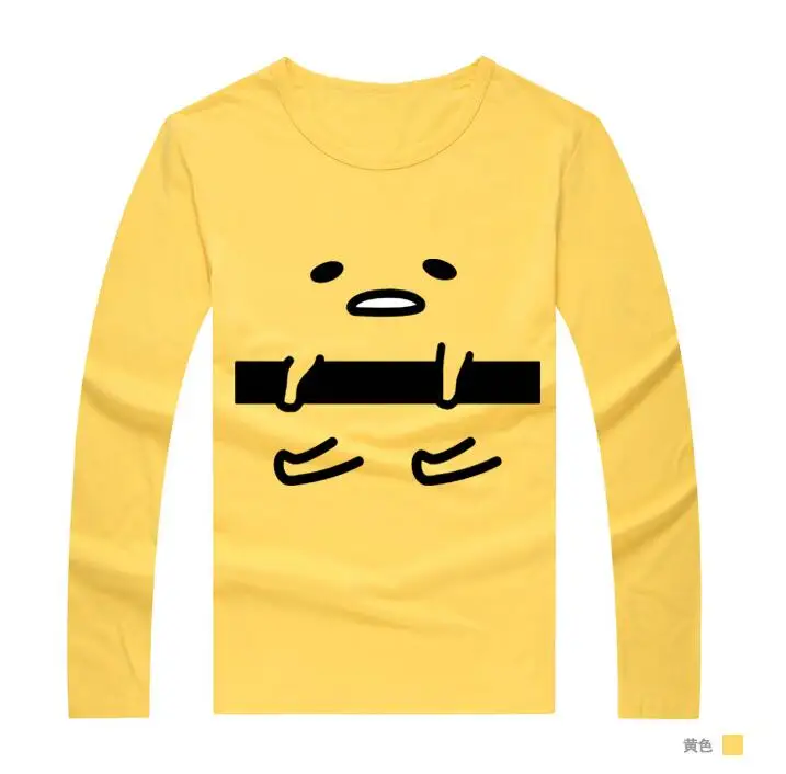 Gudetama футболка Косплей Костюм Аниме футболка Летняя хлопковая с длинным рукавом для мужчин и женщин футболки топы